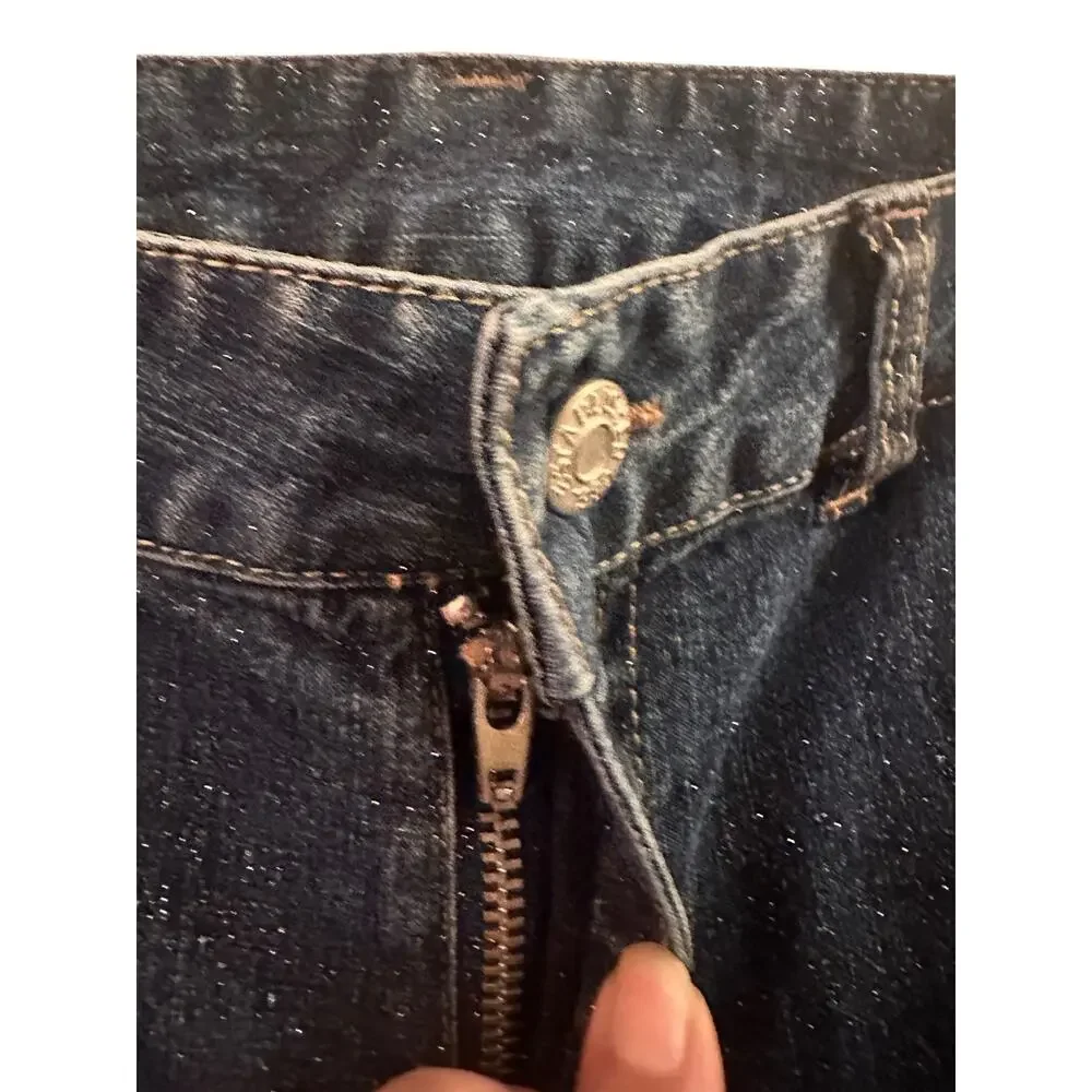The Children's Place Blue Sparkle Flare Bell Bottom Jeans Girls Sz 12